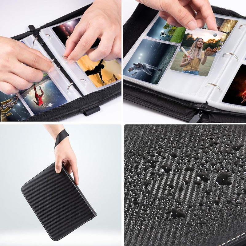 WOT I Trading Card Binder, 400 Pockets Card Binder Sleeves with Zipper, Double Sided Pockets Card Holder Carry Card Case for Baseball Card, Football Card - Image 5